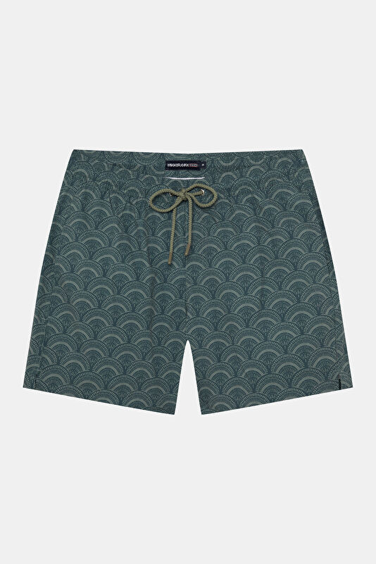 Khaki Design Filled Elastic Swimsuit
