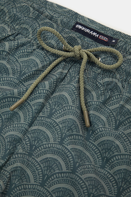 Khaki Design Filled Elastic Swimsuit 3