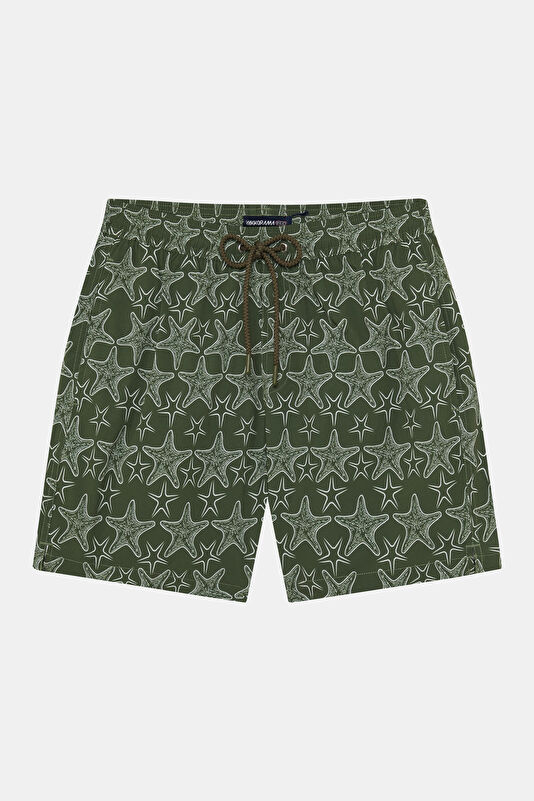 Khaki Design Filled Elastic Swimsuit
