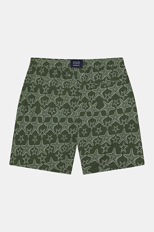 Khaki Design Filled Elastic Swimsuit 2