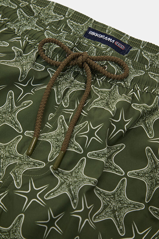 Khaki Design Filled Elastic Swimsuit 3