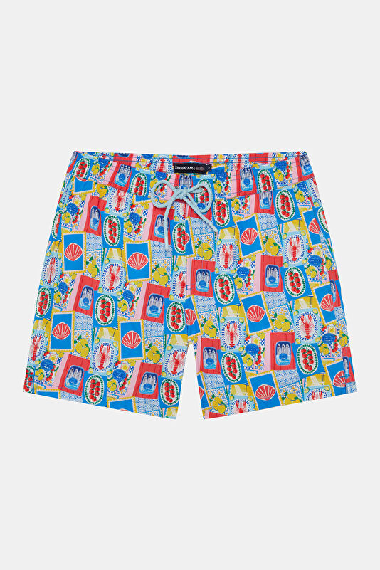 Multicolor Design Filled Elastic Swimsuit