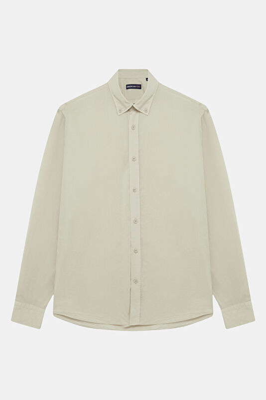 Relax Fit Stone Button-Down Collar Men's Shirt