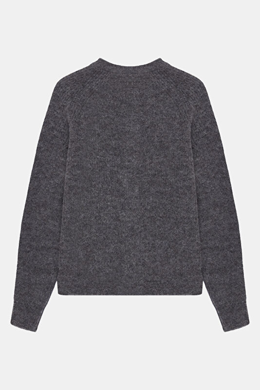 Dark Grey Wool Women's Cardigan 2