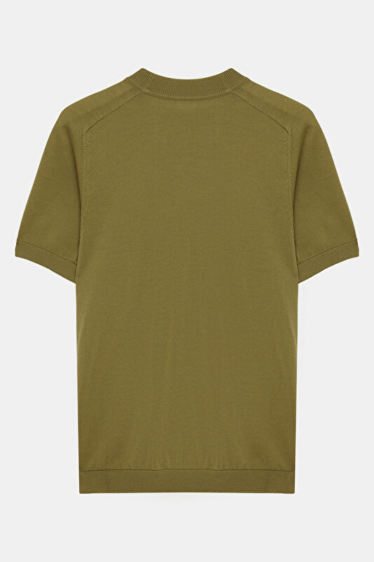 Haki Erkek Triko T-Shirt 2