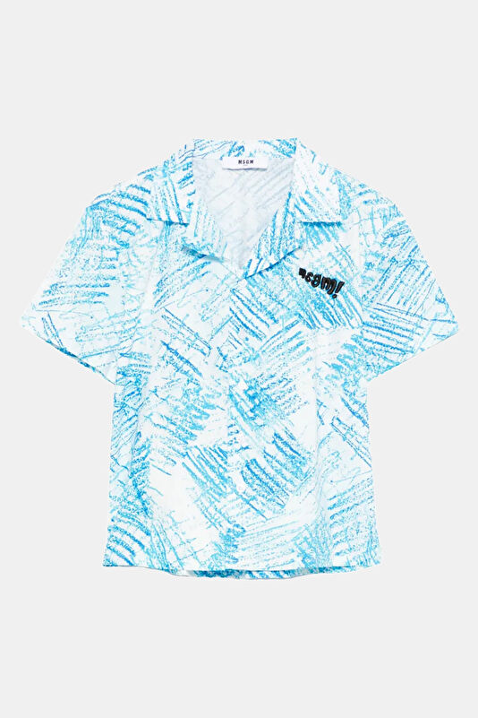 Blue Patterned Kids Shirt
