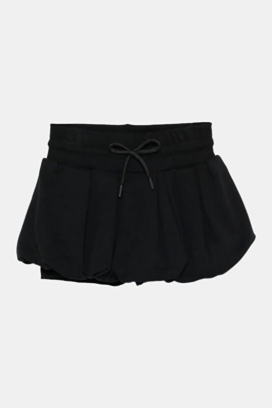 Black Patterned Kids Shorts