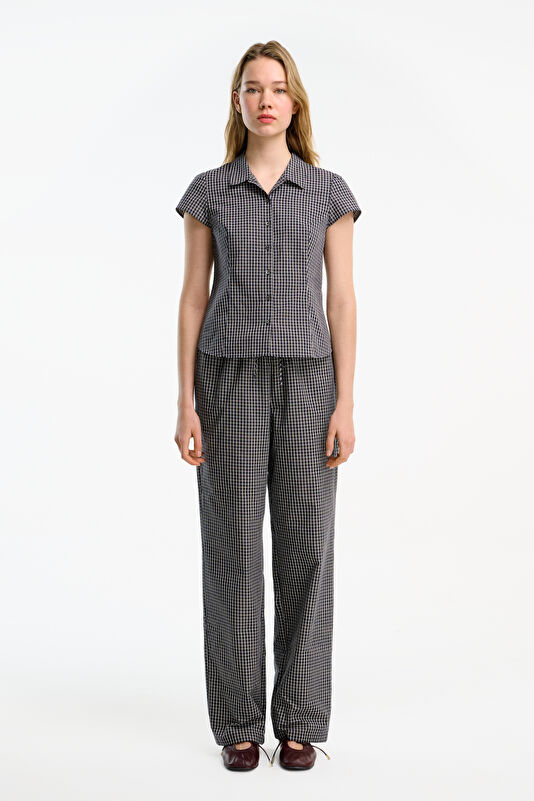Black Patterned Women's Blouse 3