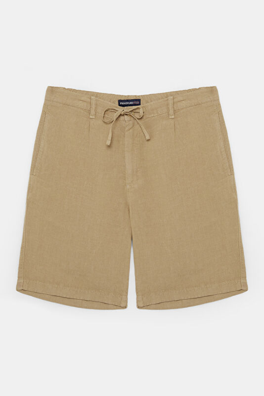 Camel Linen Men's Shorts