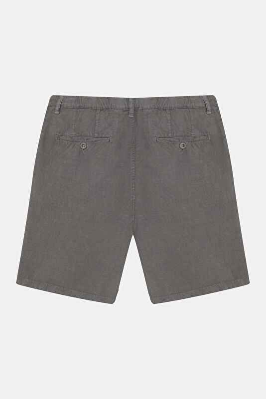 Men's Gray Linen Shorts 2