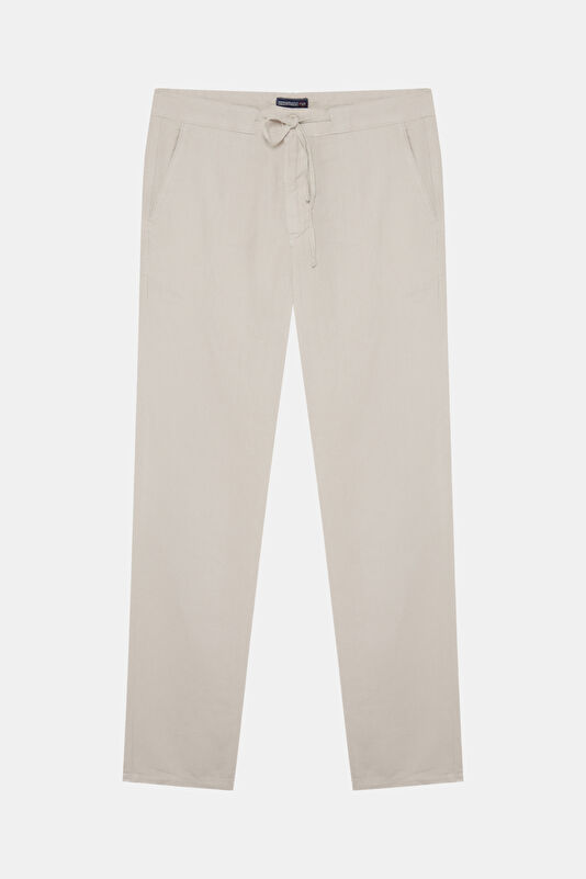 Relax Fit Straight Linen Men's Trousers