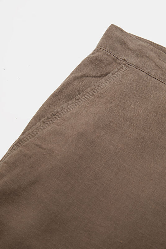 Relax Fit Mink Straight Leg Linen Men's Trousers 4