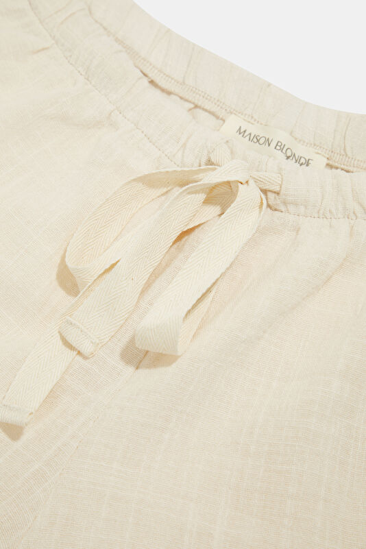 Ecru Linen Women's Shorts 3