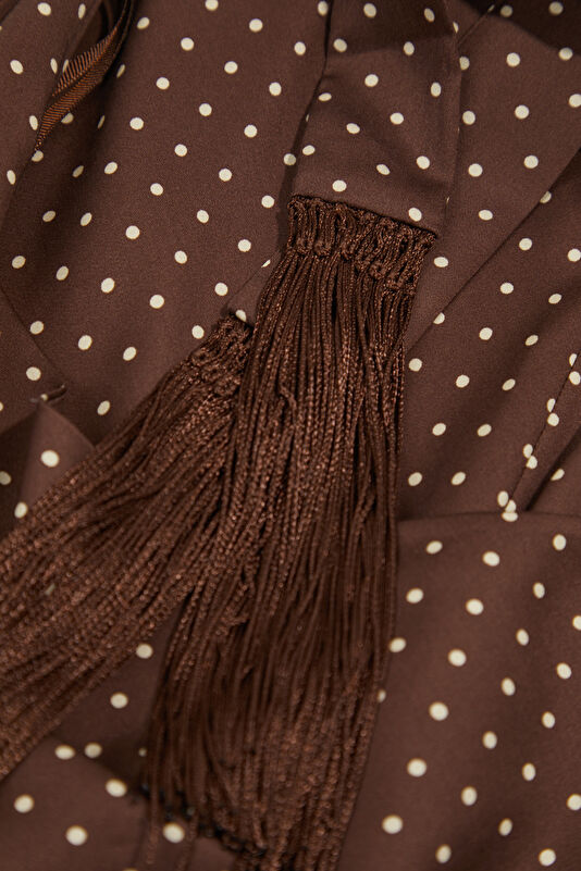 Brown Polka Dot Sleeveless Women's Blouse 4