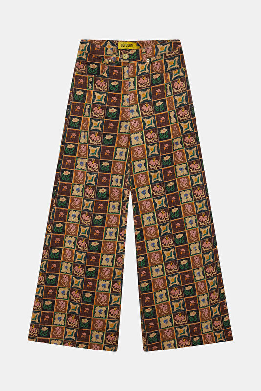 Açık Kahve Wide Leg Kadın Pantolon