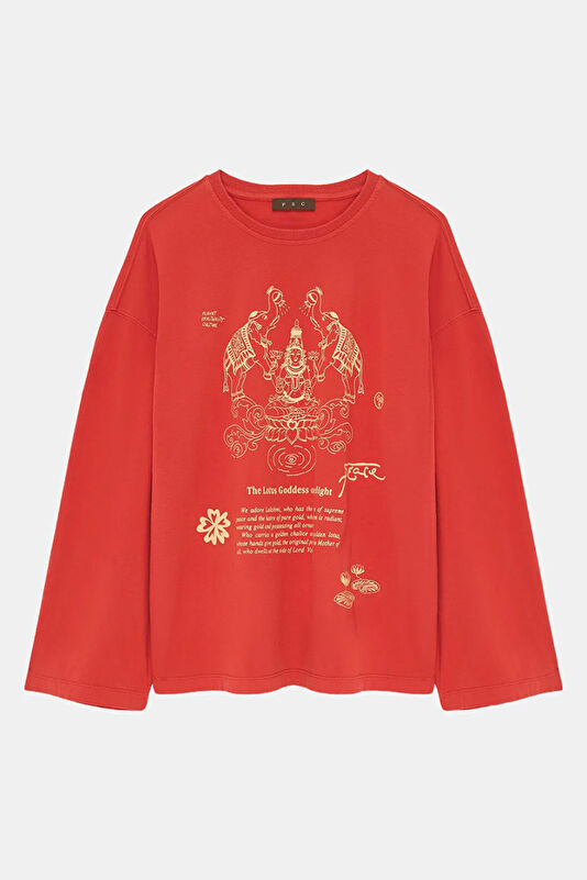 Kiremit Baskılı Kadın T-Shirt 4
