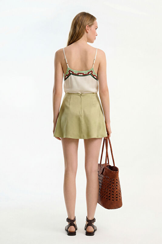 Multicolored Patterned Strappy Women's Blouse 2