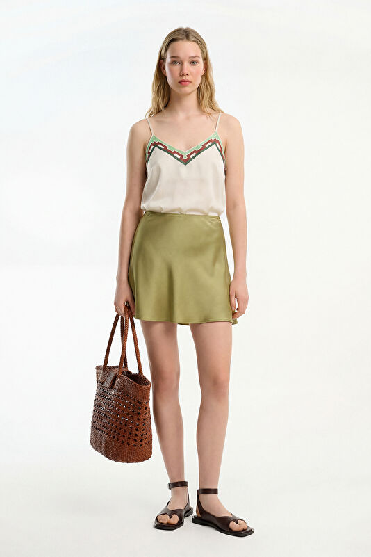 Multicolored Patterned Strappy Women's Blouse 3