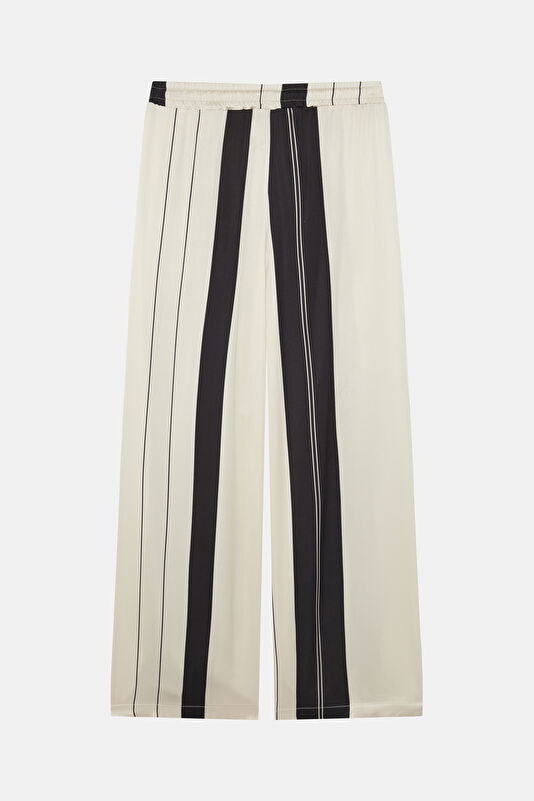 Off-white Wide Leg Viscose Women's Trousers 2
