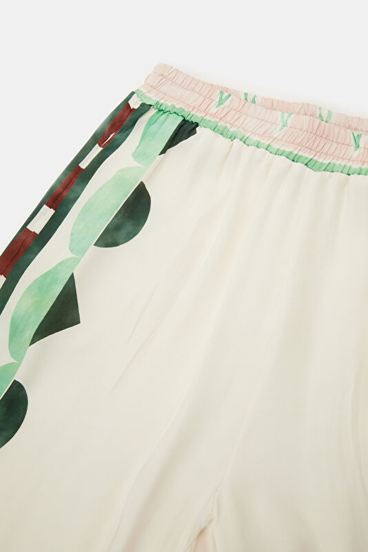 Çok Renkli Wide Leg Viskoz Kadın Pantolon 3