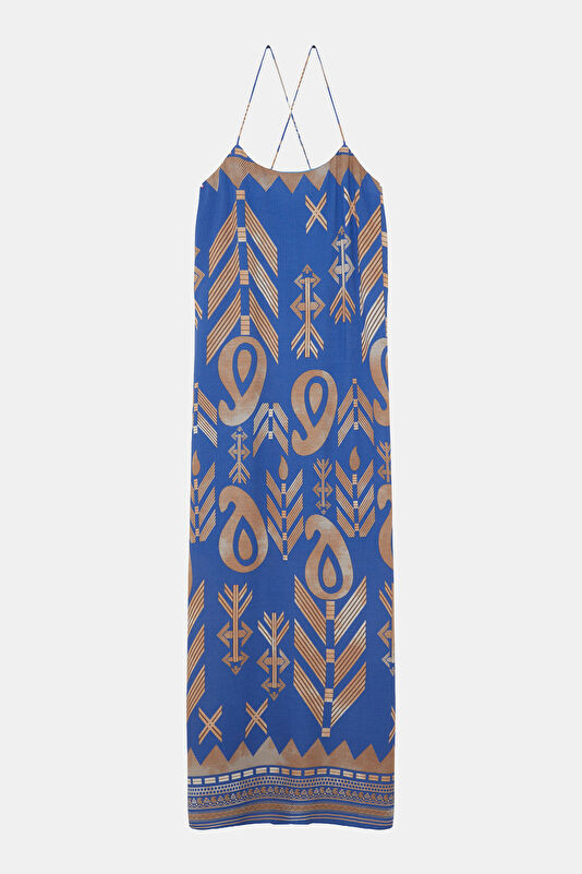 Multicolored Patterned Women's Dress