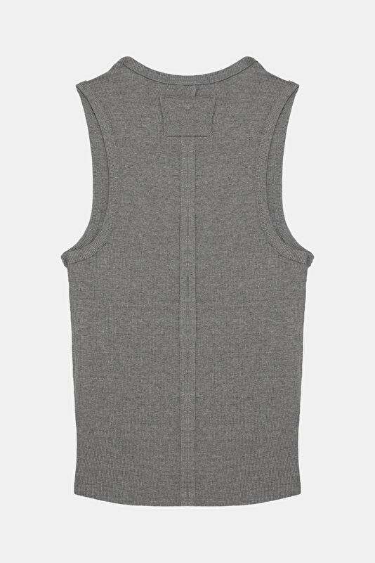 Gri V Yaka Kadın T-Shirt 2
