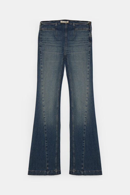 Blue Women's Straight Leg Trousers