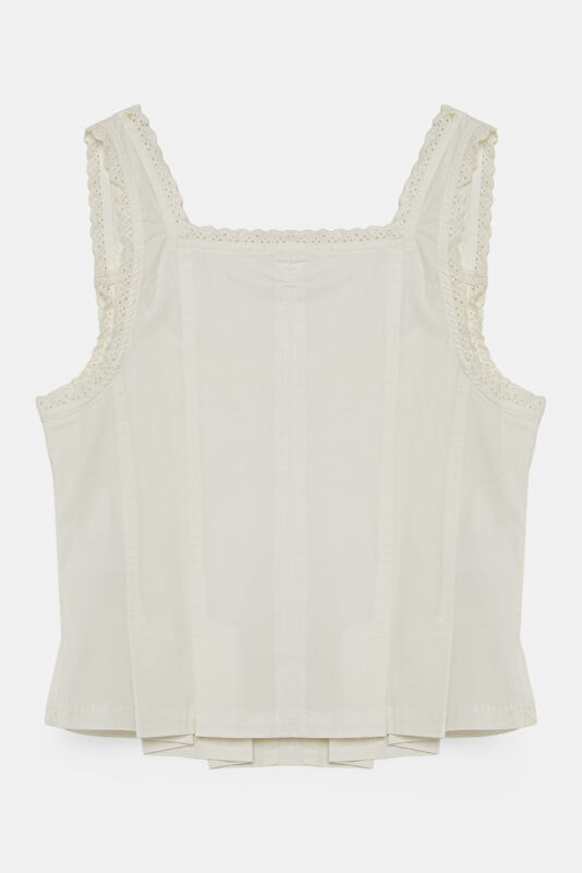 White Sleeveless Women's Blouse 2