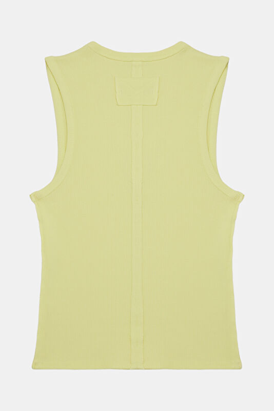 Açık Sarı V Yaka Kadın T-Shirt 2