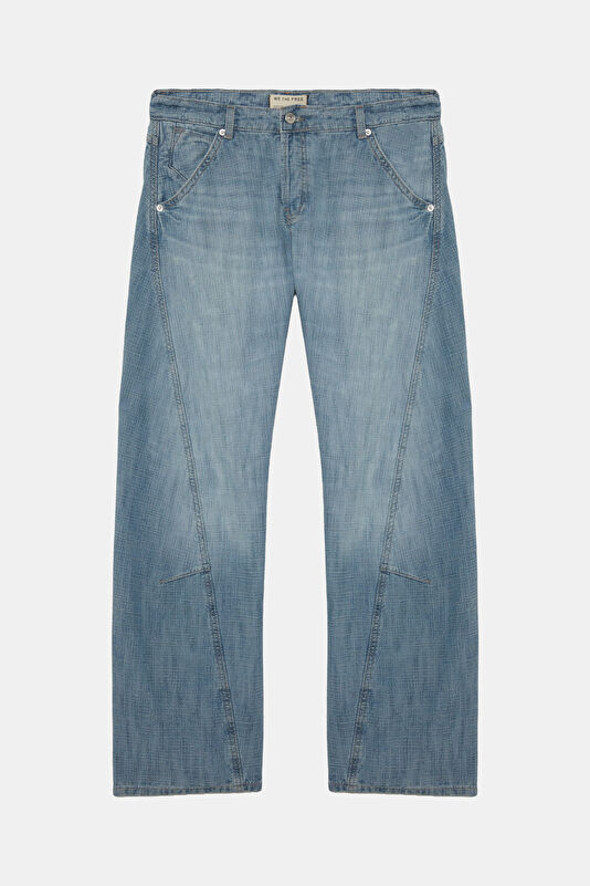 Light Blue Wide Leg Women's Trousers
