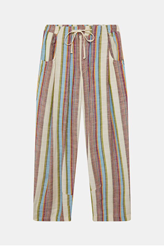 Ekru Wide Leg Kadın Pantolon