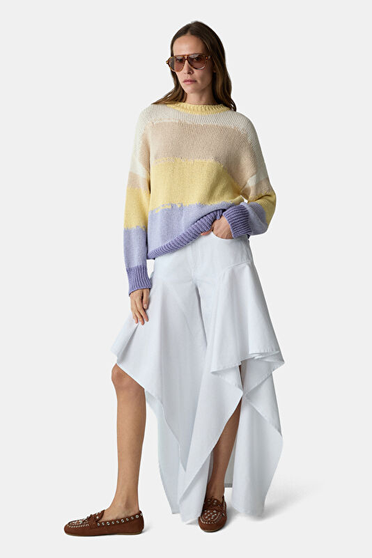 Beyaz Wide Leg Kadın Pantolon
