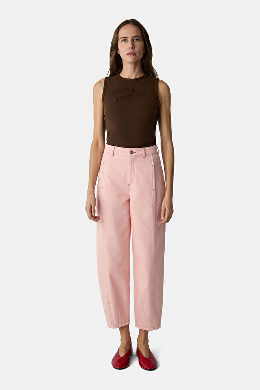 Pembe Barrel Kadın Pantolon