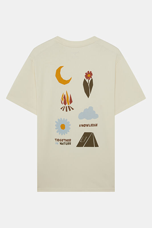 Relax Fit Ecru Crew Neck Printed Men's T-Shirt 2