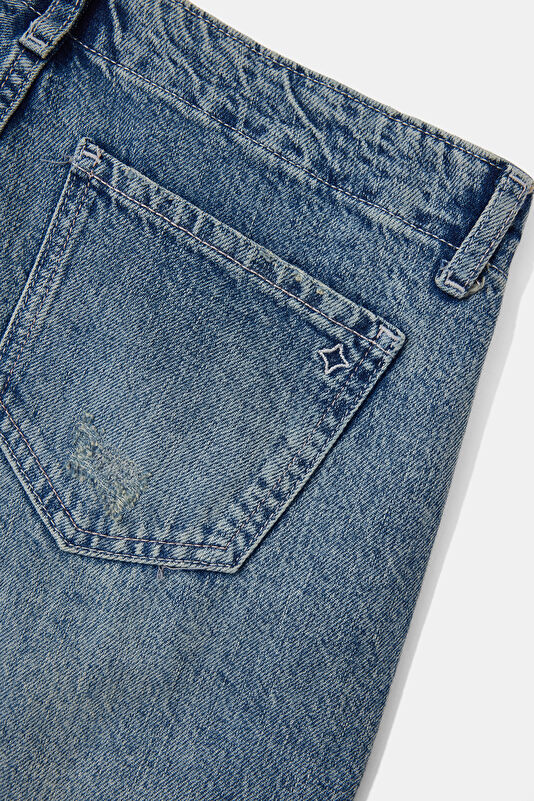 Blue Wide Leg Women's Jeans 4