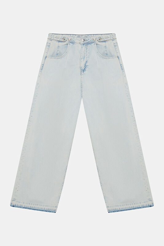 Ice Blue Wide Leg Women's Pants