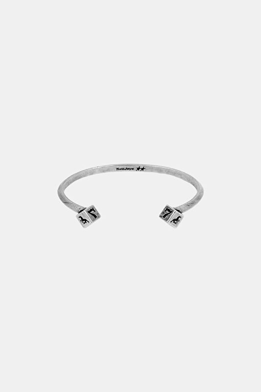 Dice Bangle Silver Plated Bracelet