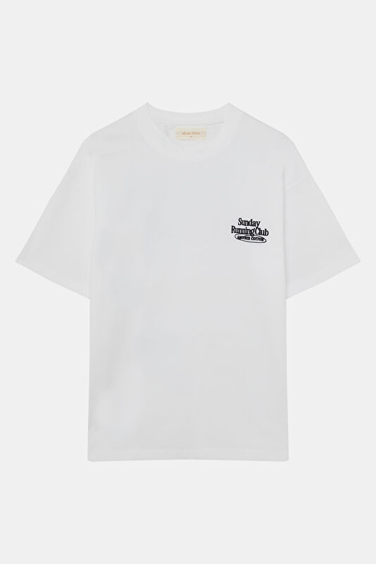 Relax Fit White Crew Neck Printed Men's T-Shirt