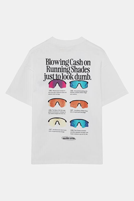Relax Fit White Crew Neck Printed Men's T-Shirt 2