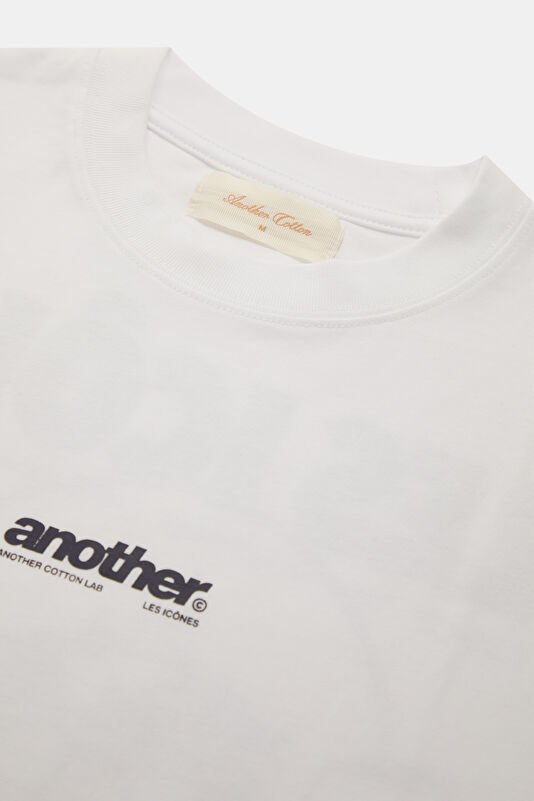 Men's Relaxed Fit White Crew Neck Printed T-Shirt 3