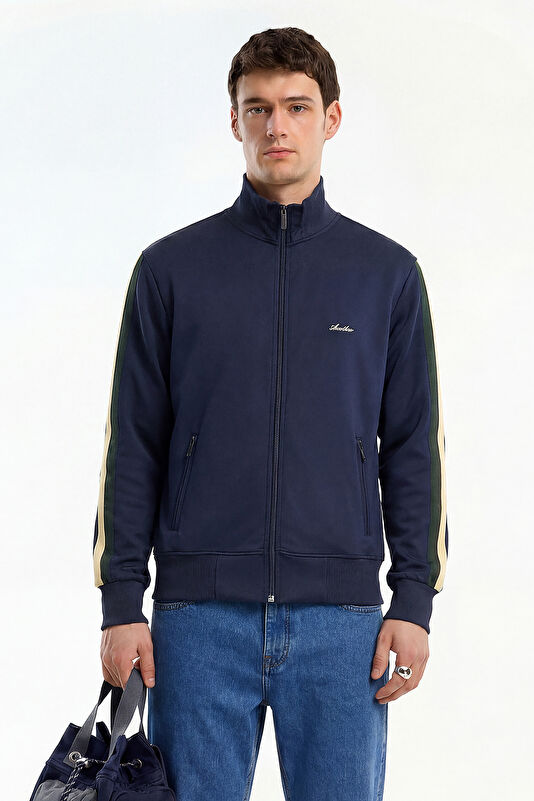 Men's Navy Zip-Up Jacket