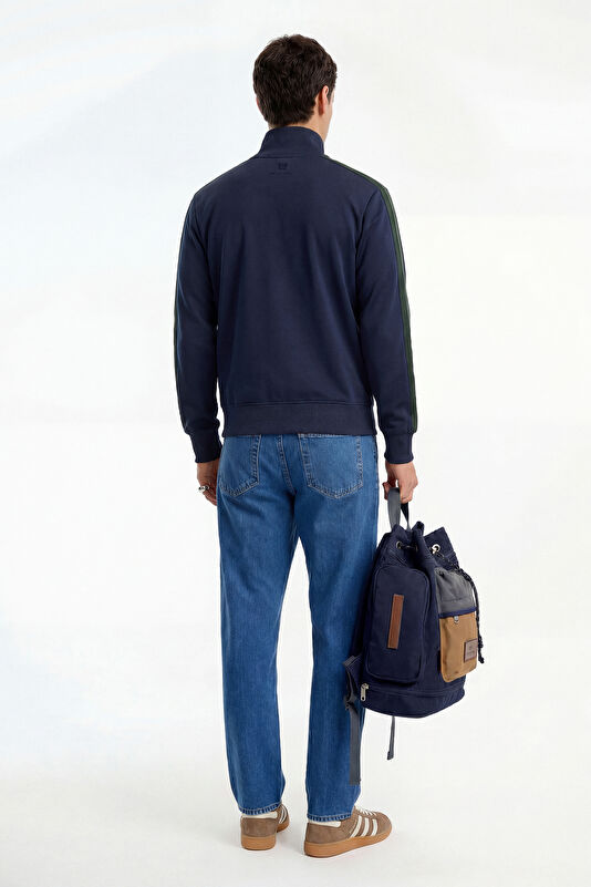 Men's Navy Zip-Up Jacket 2