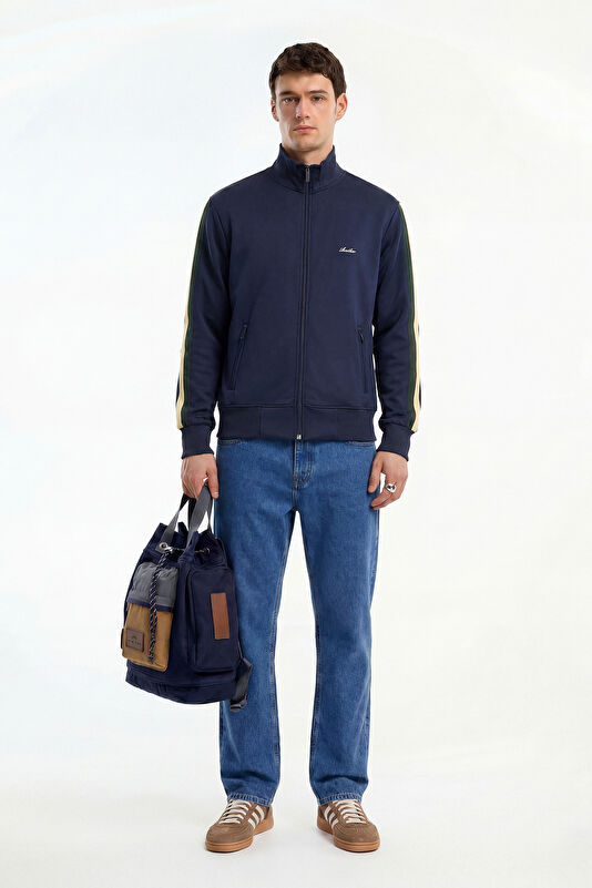 Men's Navy Zip-Up Jacket 3