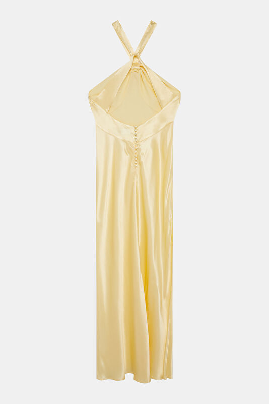 Light Yellow Polka Dot Women's Dress 2