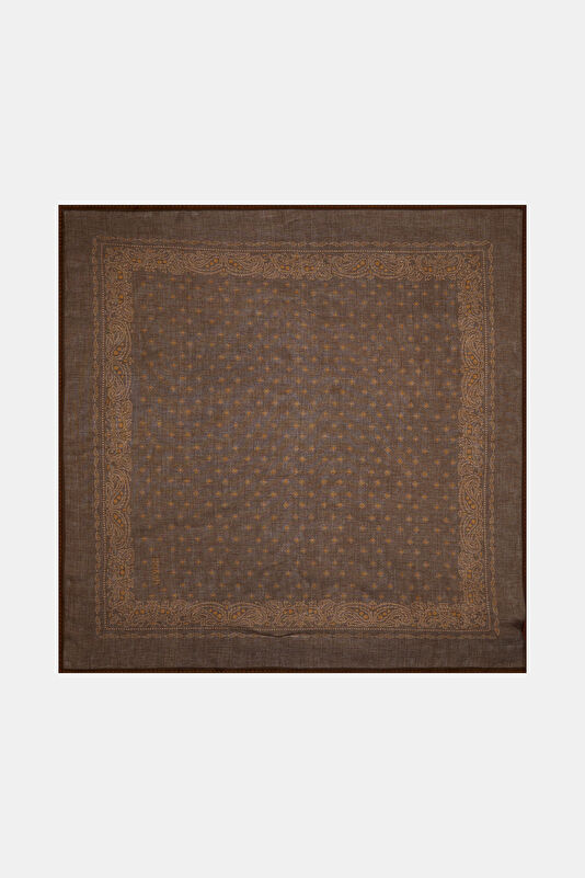 Dark Brown Patterned Scarf