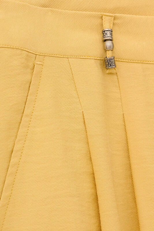 Relax Kalıp Açık Sarı Wide Leg Modal Kadın Pantolon 2