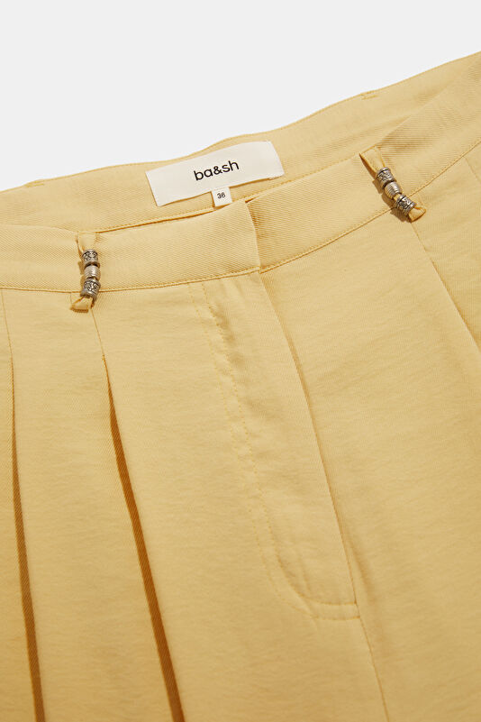 Relax Kalıp Açık Sarı Wide Leg Modal Kadın Pantolon 3