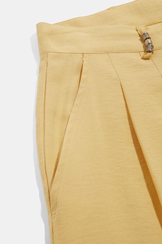 Relax Kalıp Açık Sarı Wide Leg Modal Kadın Pantolon 4
