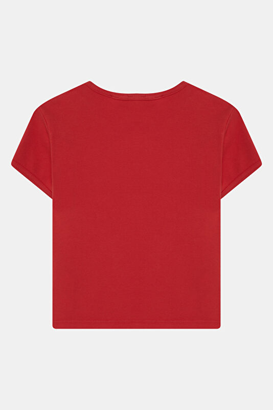 Relax Fit Red Printed Women's T-Shirt 2