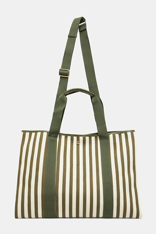 Traversée XXL Khaki Striped Bag 2
